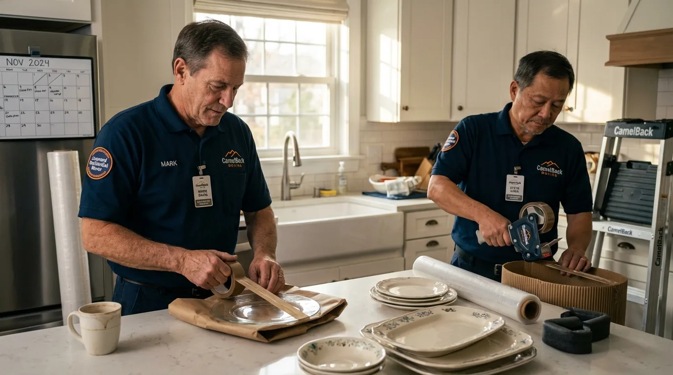 Professional crew packing kitchen dishware in Alamosa, CO